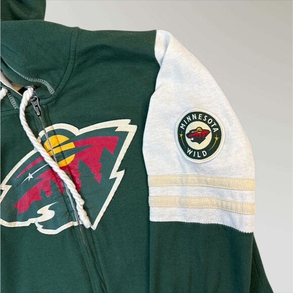 Minnesota Wild Full Zip Hoodie Sweatshirt NHL Majestic Pullover Jacket Sz Sm - Picture 4 of 7